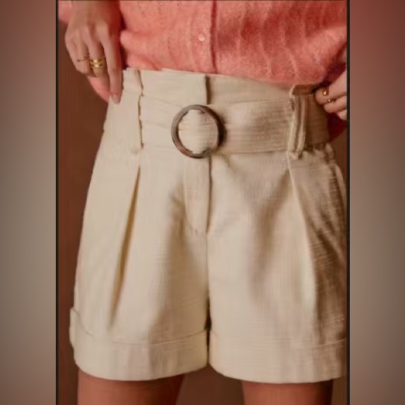 Sezane Elegant Cream High-Waisted short - Picture 6 of 9